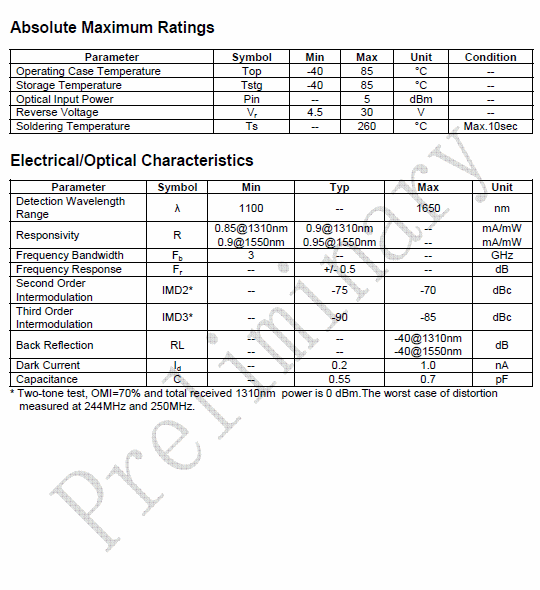 3GHz coaxial PD